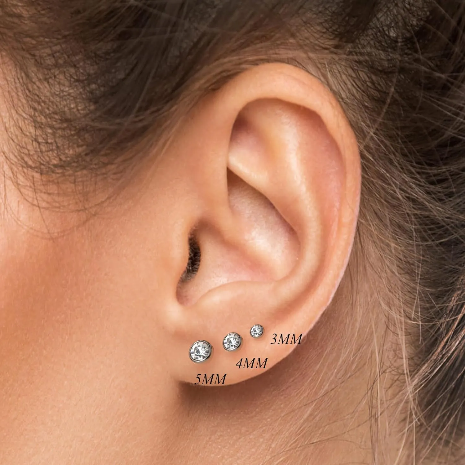 CANDYFANCY G23 Titanium Studs Earrings for Women Men Minimalist Opal Cubic Zirconia Pearl Dot Ball Stud Earrings Hypoallergenic Implanted Grade Titanium Lobe Cartilage Earrings for Sensitive Ears