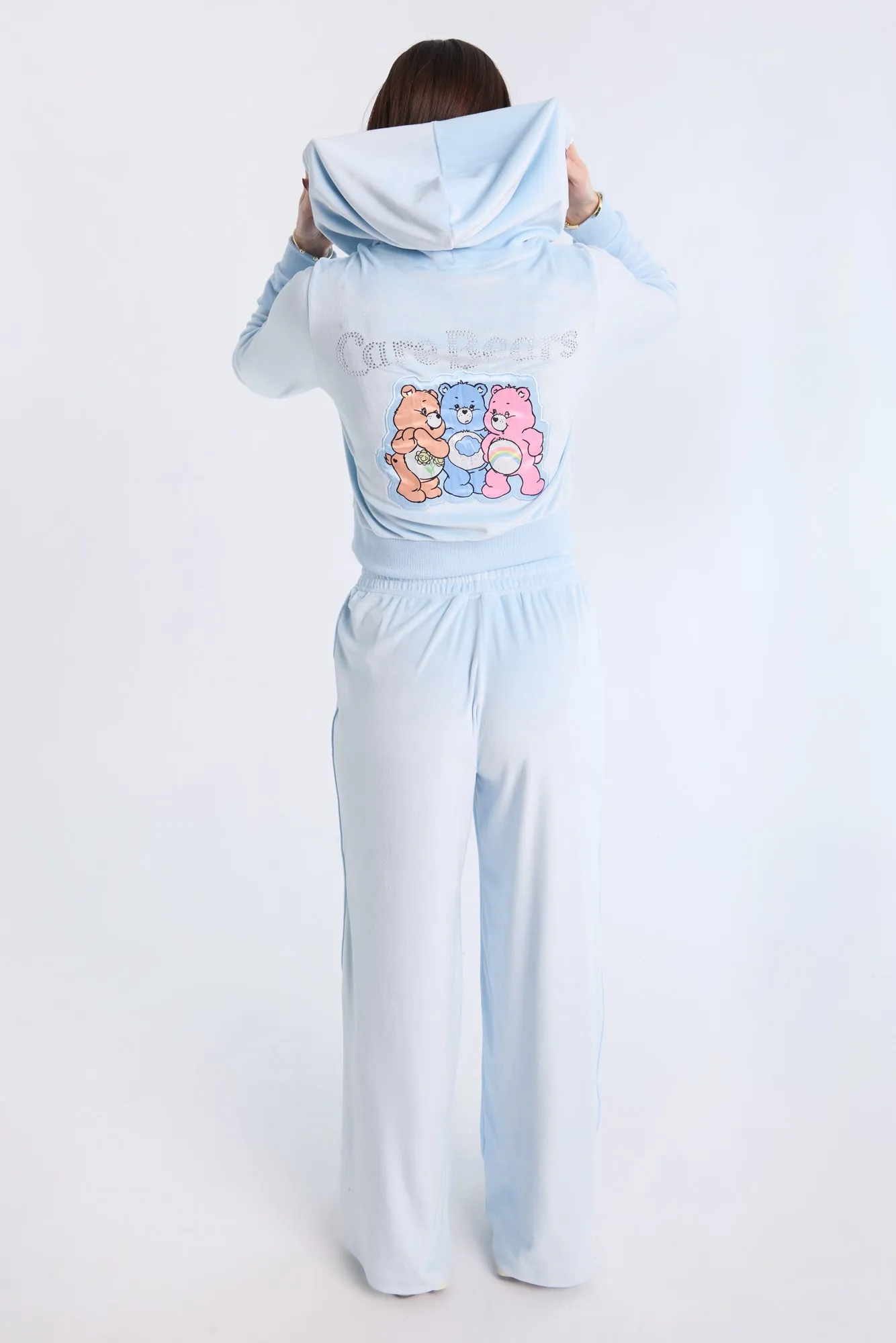 Care Bears Rhinestones Velour Zip-Up Hoodie And Sweatpants 2-Piece Set
