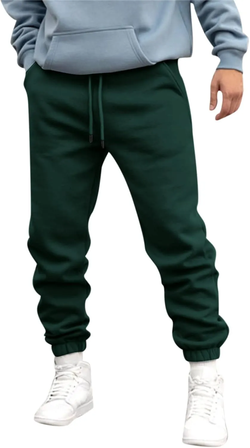 Cargo Pants for Men Relaxed Fit Army Cargo Pants Sports Mens Premium Slim Fleece Pants Zipper Pockets Athletic Jogger