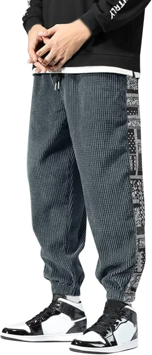 Cargo Pants for Men Relaxed Fit Cargo Sweatpants Heavyweight Fleece Jogger Pants Drawstring Sports Workout Trousers