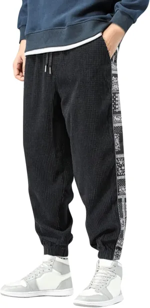 Cargo Pants for Men Relaxed Fit Cargo Sweatpants Heavyweight Fleece Jogger Pants Drawstring Sports Workout Trousers