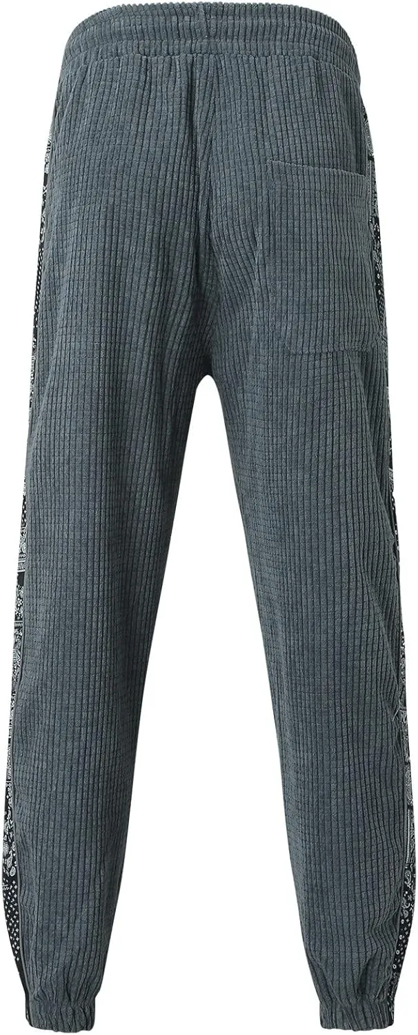 Cargo Pants for Men Relaxed Fit Cargo Sweatpants Heavyweight Fleece Jogger Pants Drawstring Sports Workout Trousers
