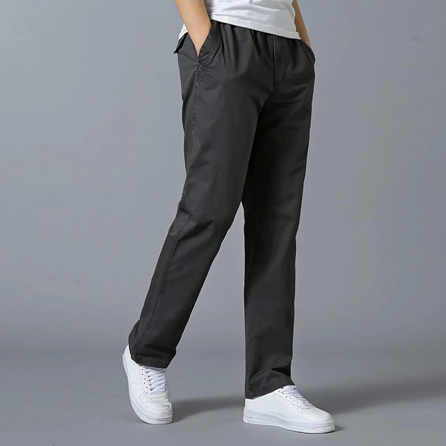 Cargo Pants for Men Relaxed Fit Elastic Bottom Men's Sports Fleece Jogger Pants Sweatpant for Men with Pockets Jogger