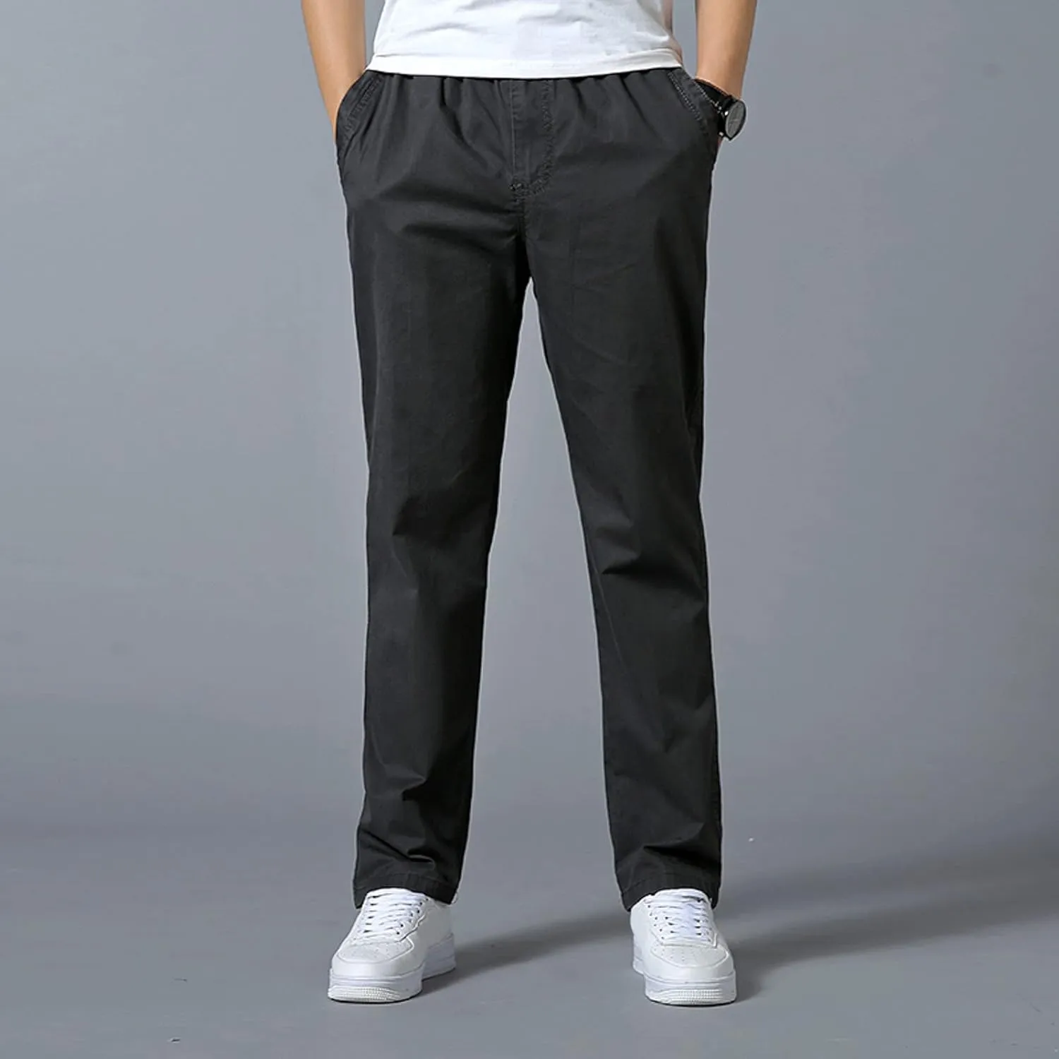 Cargo Pants for Men Relaxed Fit Elastic Bottom Men's Sports Fleece Jogger Pants Sweatpant for Men with Pockets Jogger