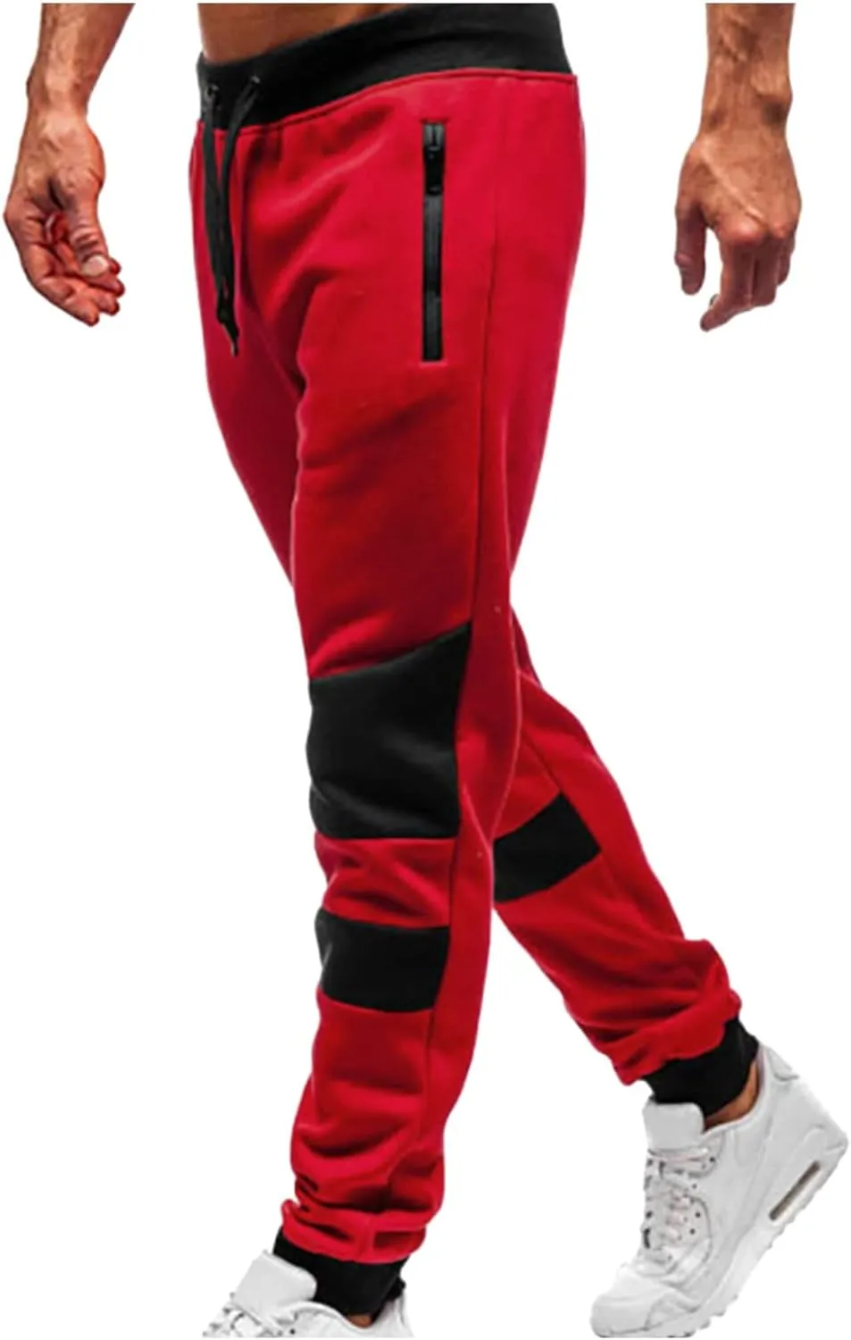 Cargo Pants for Men Relaxed Fit Heavyweight Fleece Cargo Sweatpant Stretch Elastic Waist Jogger Sport Pant Drawstring