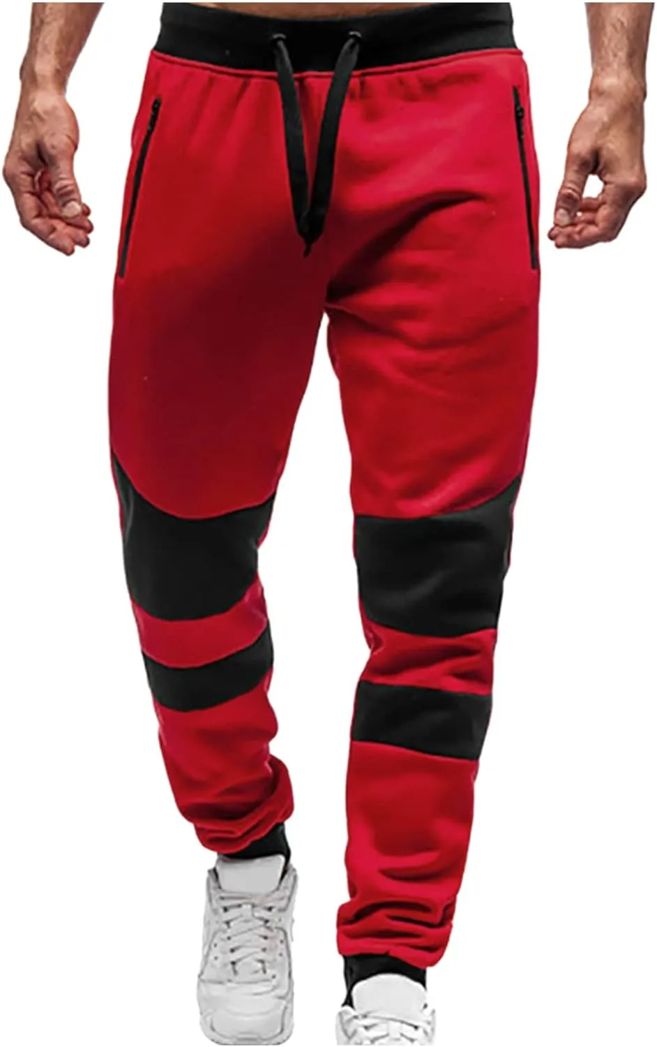 Cargo Pants for Men Relaxed Fit Heavyweight Fleece Cargo Sweatpant Stretch Elastic Waist Jogger Sport Pant Drawstring