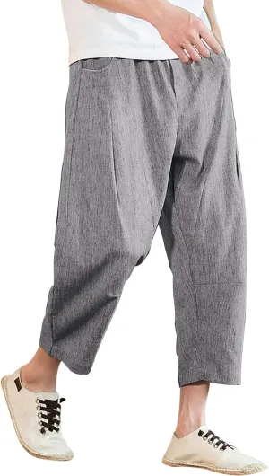 Cargo Pants for Men Relaxed Fit Jogger Sweatpants Drawstring Outdoor Trousers with Pockets Men's Cotton Multi-Pockets