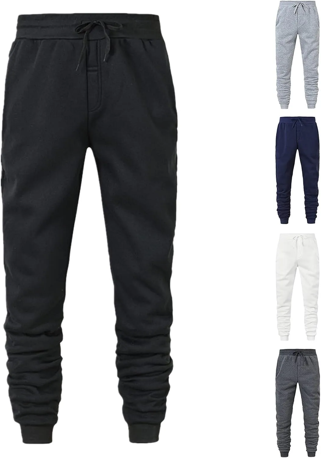 Cargo Pants for Men Relaxed Fit Mens Cargo Pants and Elastic Bottom Men's Heavyweight Fleece Cargo Sweatpants Outdoor