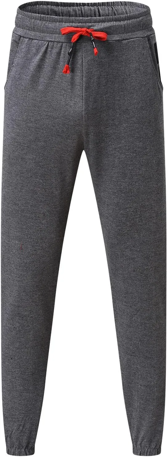 Cargo Pants for Men Relaxed Fit Mens Cargo Pants Fleece Lined with Pockets Open Bottom Cargo Pants Elastic Sweatpants