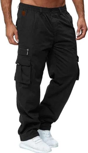 Cargo Pants for Men Relaxed Fit Mens Cargo Pants Jogger Work Pants 6 Pocket Full Outdoor Casual Sweatpants Sweatpants