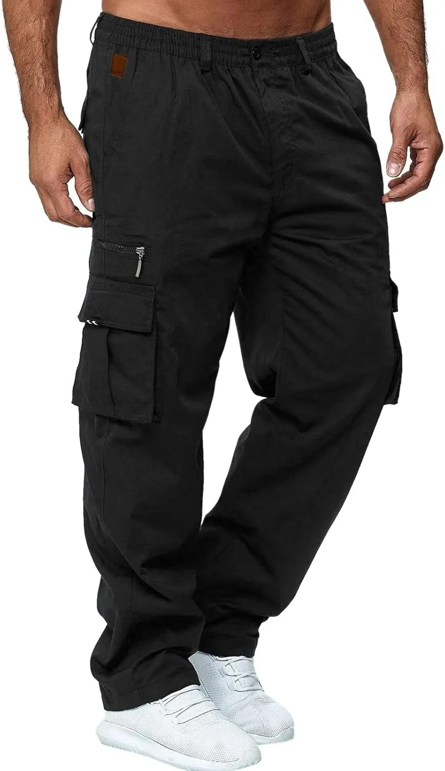 Cargo Pants for Men Relaxed Fit Mens Cargo Pants Jogger Work Pants 6 Pocket Full Outdoor Casual Sweatpants Sweatpants