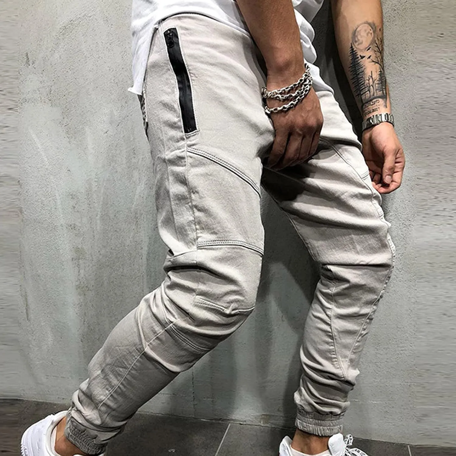 Cargo Pants for Men Relaxed Fit Mens Cargo Pants Sweatpants Men's Heavyweight Cargo Fleece Sweatpants Stretch Elastic