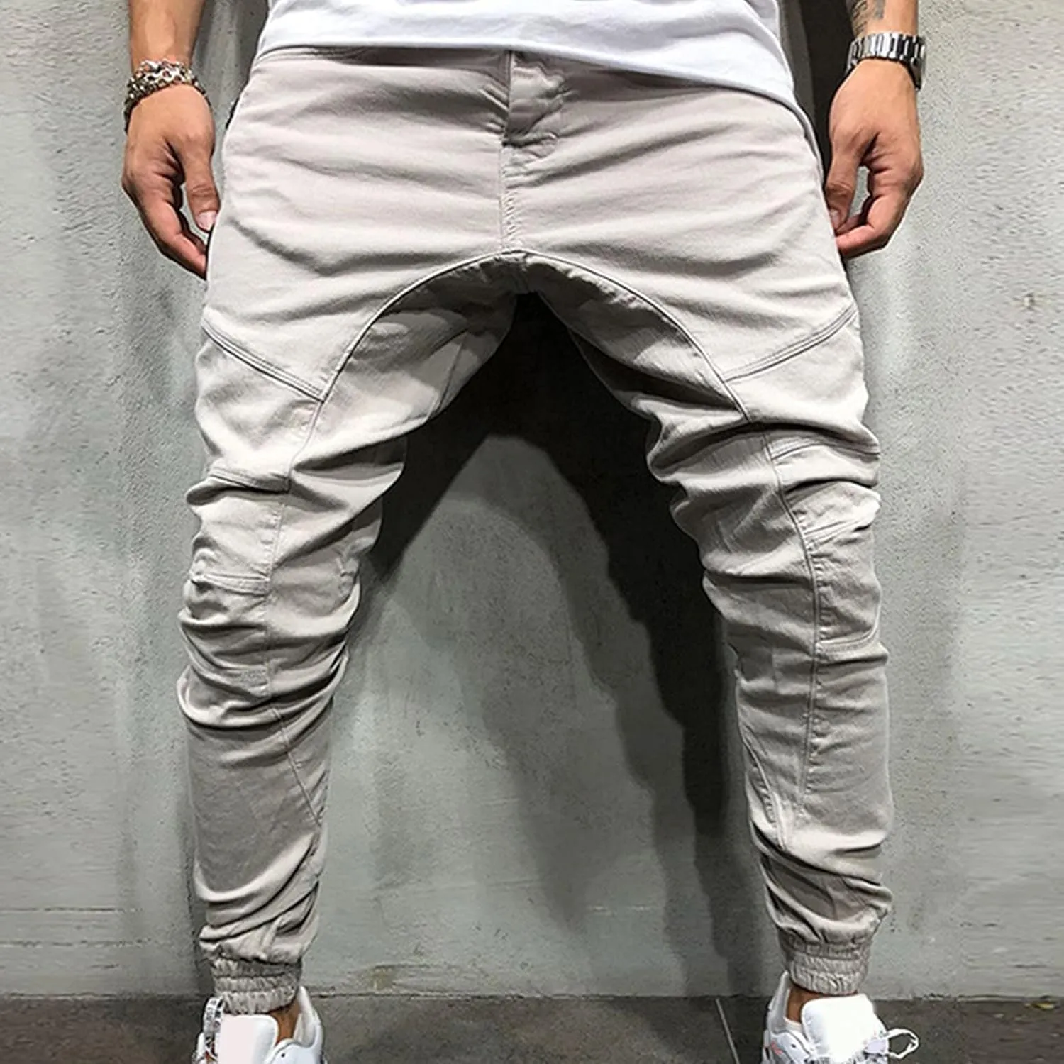 Cargo Pants for Men Relaxed Fit Mens Cargo Pants Sweatpants Men's Heavyweight Cargo Fleece Sweatpants Stretch Elastic