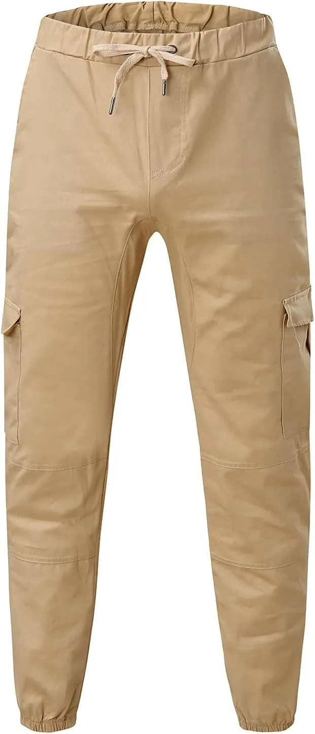 Cargo Pants for Men Relaxed Fit Pants Pocket Loose Fleece Casual Pants Men Fashion Elastic Waist Joggers Cargo Pants