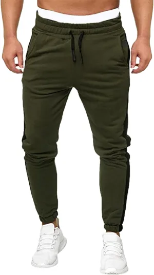 Cargo Pants for Men Relaxed Fit Stretch Elastic Waist Athletic Workout Jogger Pants Drawstring Sport Trousers Men's