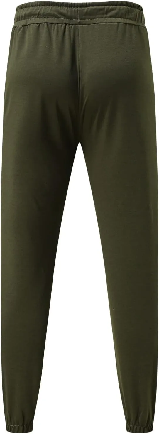 Cargo Pants for Men Relaxed Fit Stretch Elastic Waist Athletic Workout Jogger Pants Drawstring Sport Trousers Men's