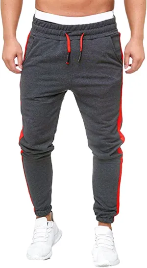Cargo Pants for Men Relaxed Fit Stretch Elastic Waist Athletic Workout Jogger Pants Drawstring Sport Trousers Men's