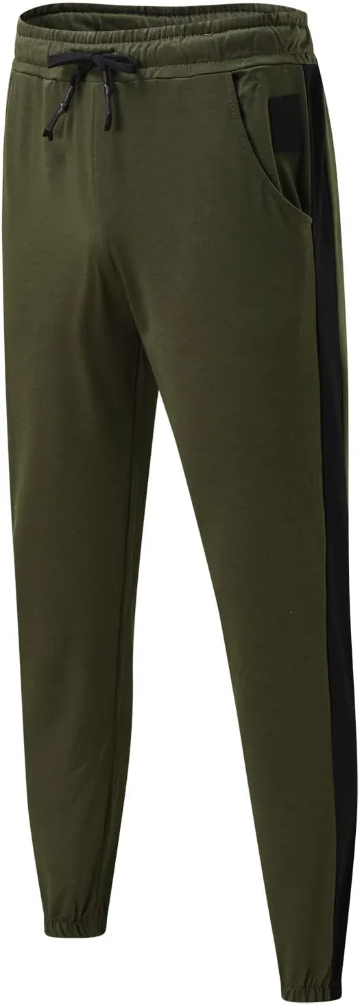 Cargo Pants for Men Relaxed Fit Stretch Elastic Waist Athletic Workout Jogger Pants Drawstring Sport Trousers Men's