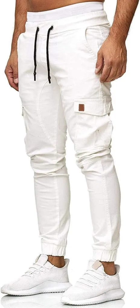 Cargo Pants for Men Relaxed Fit Sweatpants Stretch Elastic Waist Multiple Pockets Sports Pants Fitness Sports Trouser