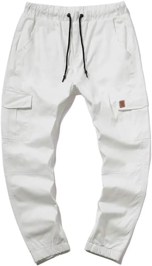 Cargo Pants for Men Relaxed Fit Sweatpants Stretch Elastic Waist Multiple Pockets Sports Pants Fitness Sports Trouser
