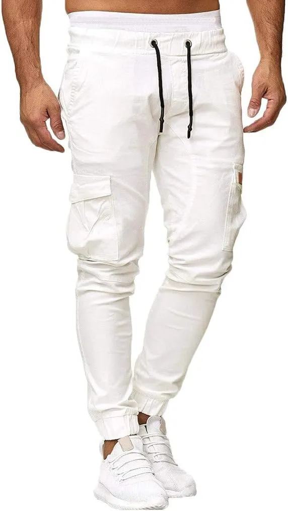 Cargo Pants for Men Relaxed Fit Sweatpants Stretch Elastic Waist Multiple Pockets Sports Pants Fitness Sports Trouser