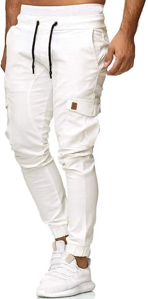 Cargo Pants for Men Relaxed Fit Sweatpants Stretch Elastic Waist Multiple Pockets Sports Pants Fitness Sports Trouser