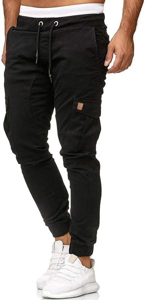 Cargo Pants for Men Relaxed Fit Sweatpants Stretch Elastic Waist Multiple Pockets Sports Pants Fitness Sports Trouser