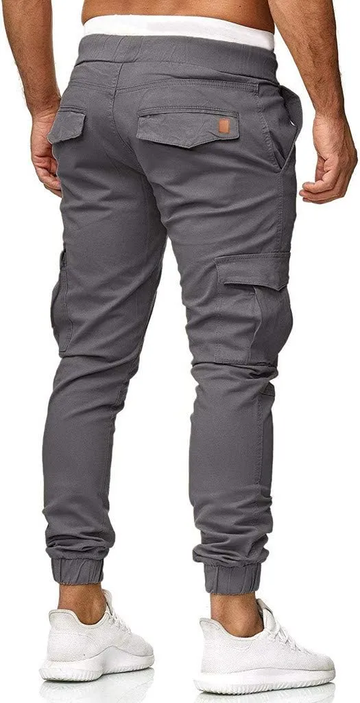 Cargo Pants for Men Relaxed Fit Sweatpants Stretch Elastic Waist Multiple Pockets Sports Pants Fitness Sports Trouser
