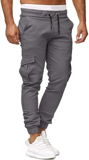 Cargo Pants for Men Relaxed Fit Sweatpants Stretch Elastic Waist Multiple Pockets Sports Pants Fitness Sports Trouser