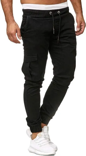 Cargo Pants for Men Relaxed Fit Sweatpants Stretch Elastic Waist Multiple Pockets Sports Pants Fitness Sports Trouser