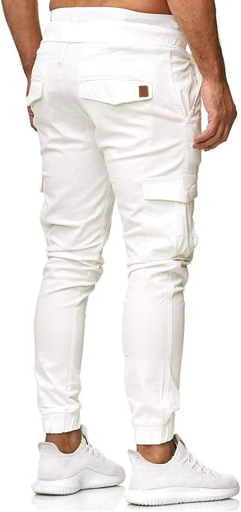 Cargo Pants for Men Relaxed Fit Sweatpants Stretch Elastic Waist Multiple Pockets Sports Pants Fitness Sports Trouser