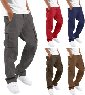Cargo Pants for Men Relaxed Fit Trouser Baggy Jogger Pants Pockets Men's Pants Mens Active Athletic Sweatpants Fleece
