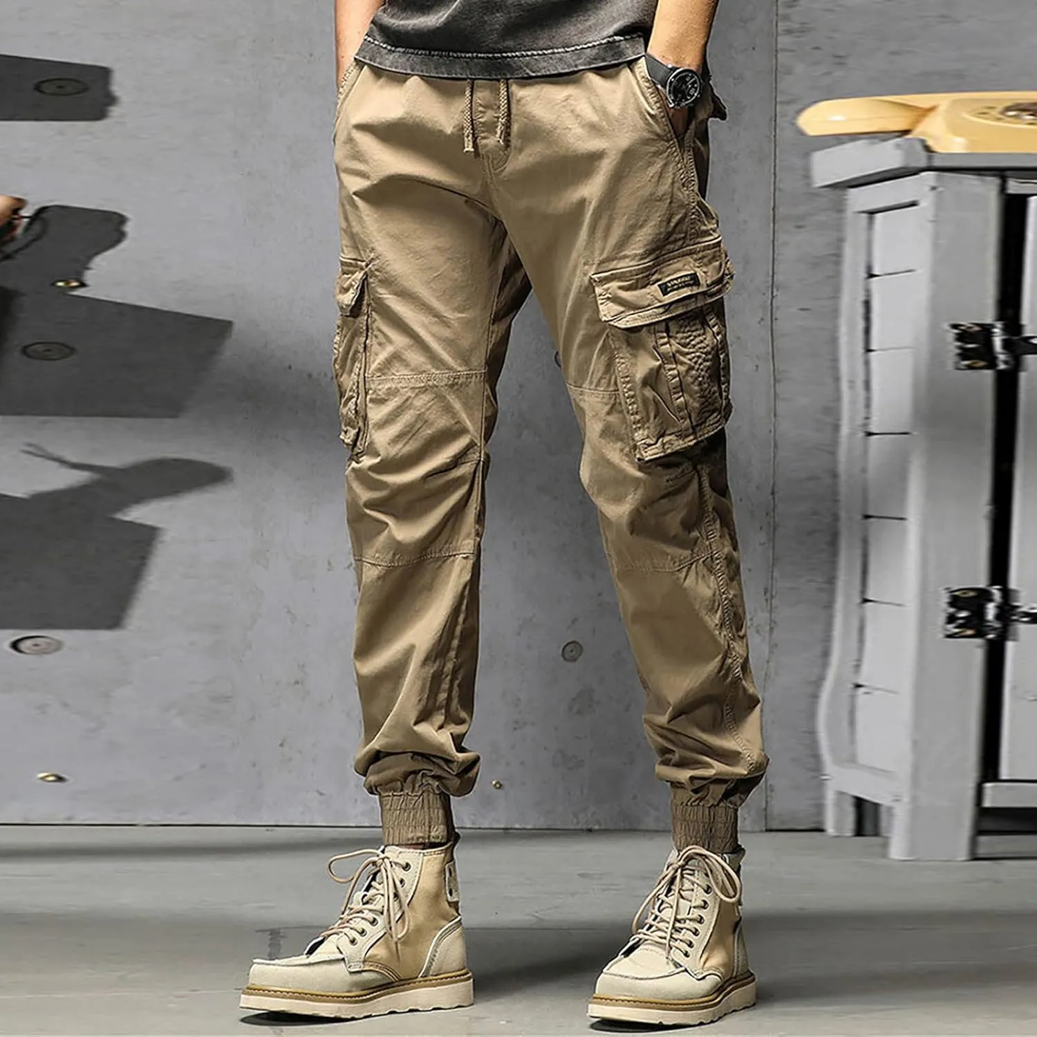 Cargo Pants for Men Relaxed Fit Workout Sweatpants with Zipper Pockets Mens Sweatpants with Pockets Streetwear Casual