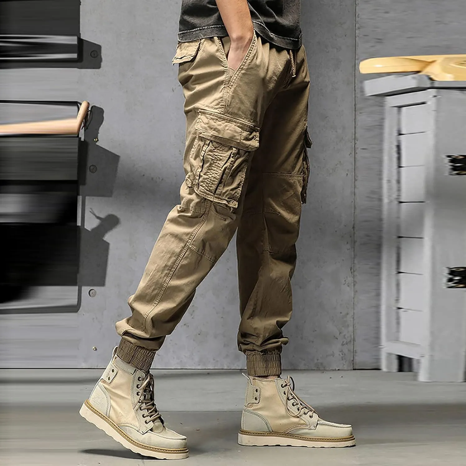 Cargo Pants for Men Relaxed Fit Workout Sweatpants with Zipper Pockets Mens Sweatpants with Pockets Streetwear Casual