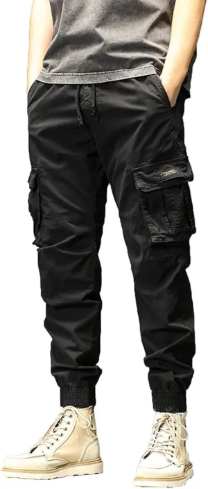 Cargo Pants for Men Relaxed Fit Workout Sweatpants with Zipper Pockets Mens Sweatpants with Pockets Streetwear Casual