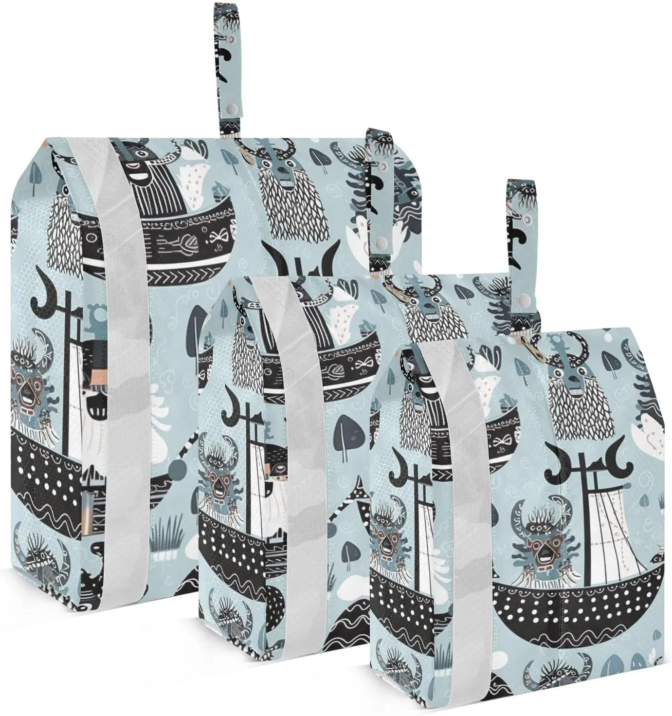 Cartoon Pirates Packing Cubes Set of 3, Lightweight Travel Luggage Organizers Foldable Bags for Easy Packing and Organization