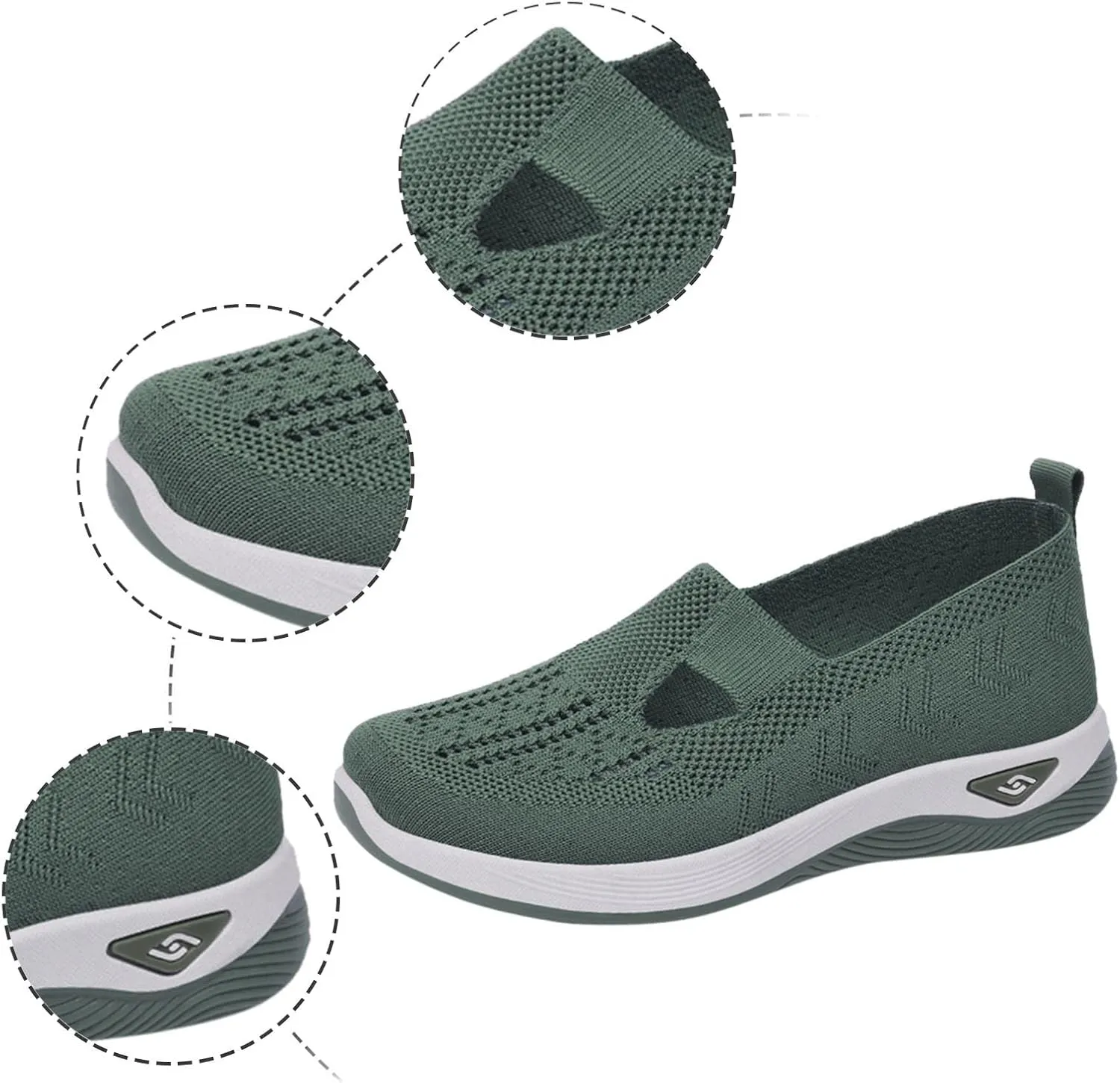 Cathalem Running Shoes for Women Walking Slip on Diabetic Foam Shoes Hands Free Slip in Sneakers Arch Support
