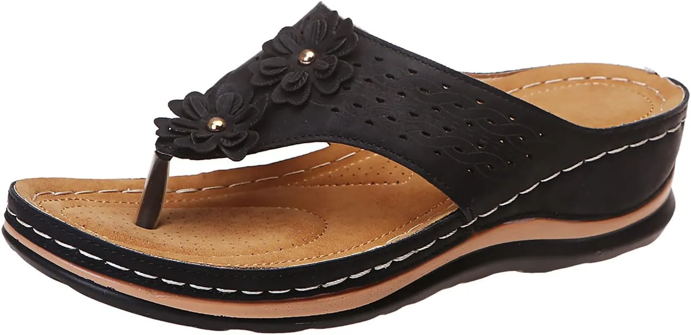 Cathalem Sandals for Women Dressy Summer, Womens Orthopedic Open Toe Sandals Platform Ankle Strap Sandals Retro Anti Slip on Shoes