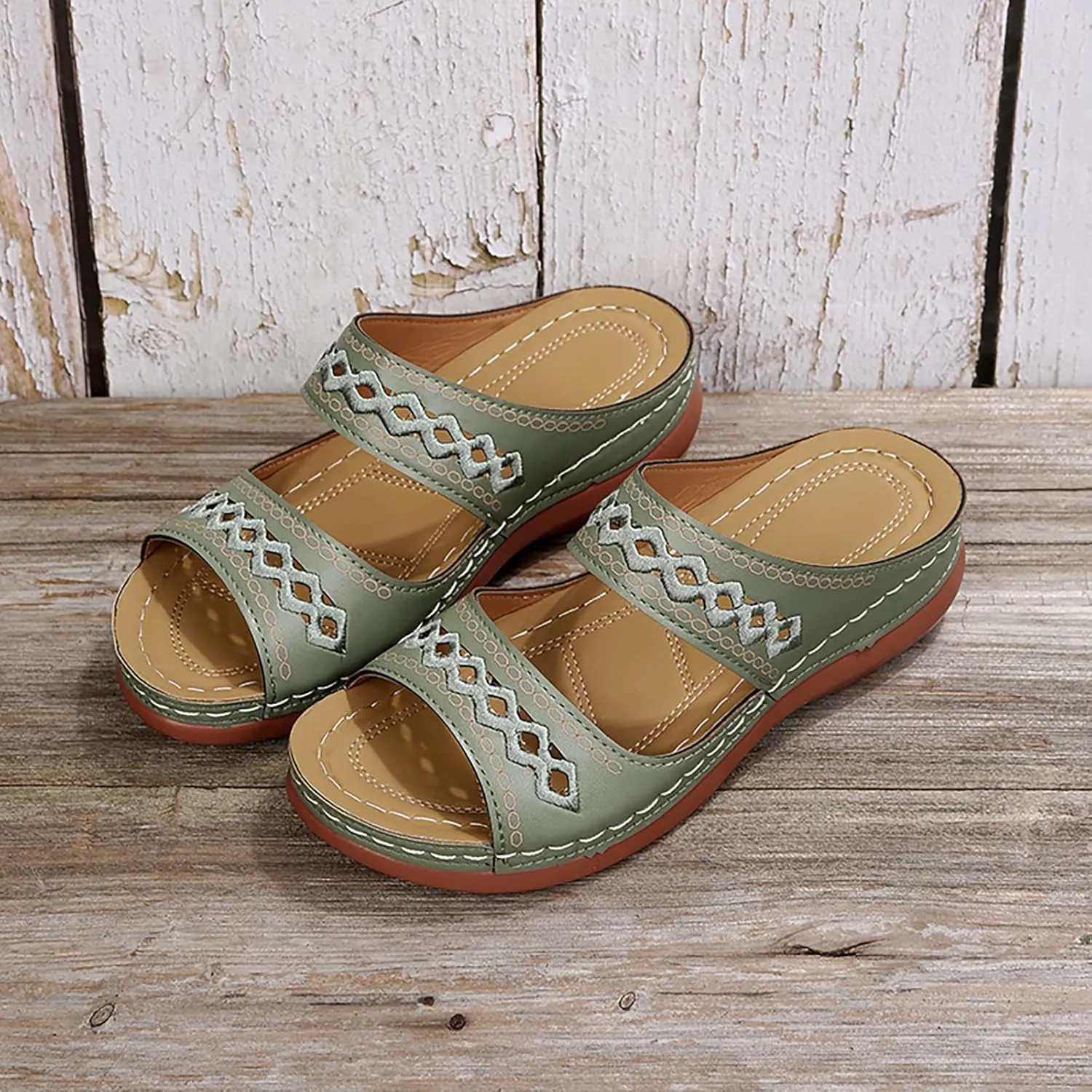 Cathalem Sandals Women Comfortable, Orthopedic Wedge Sandals for Women Comfortable Walking Sandals with Arch Support