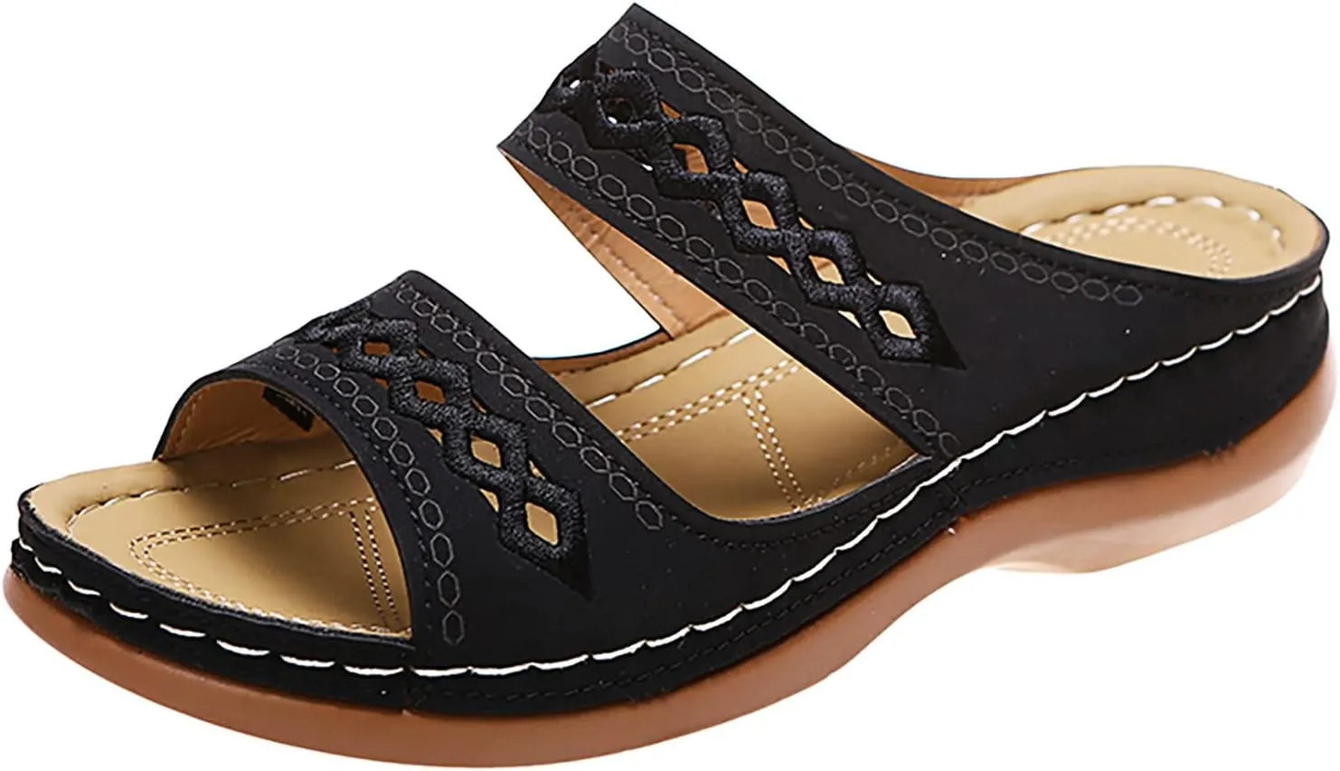 Cathalem Sandals Women Comfortable, Orthopedic Wedge Sandals for Women Comfortable Walking Sandals with Arch Support