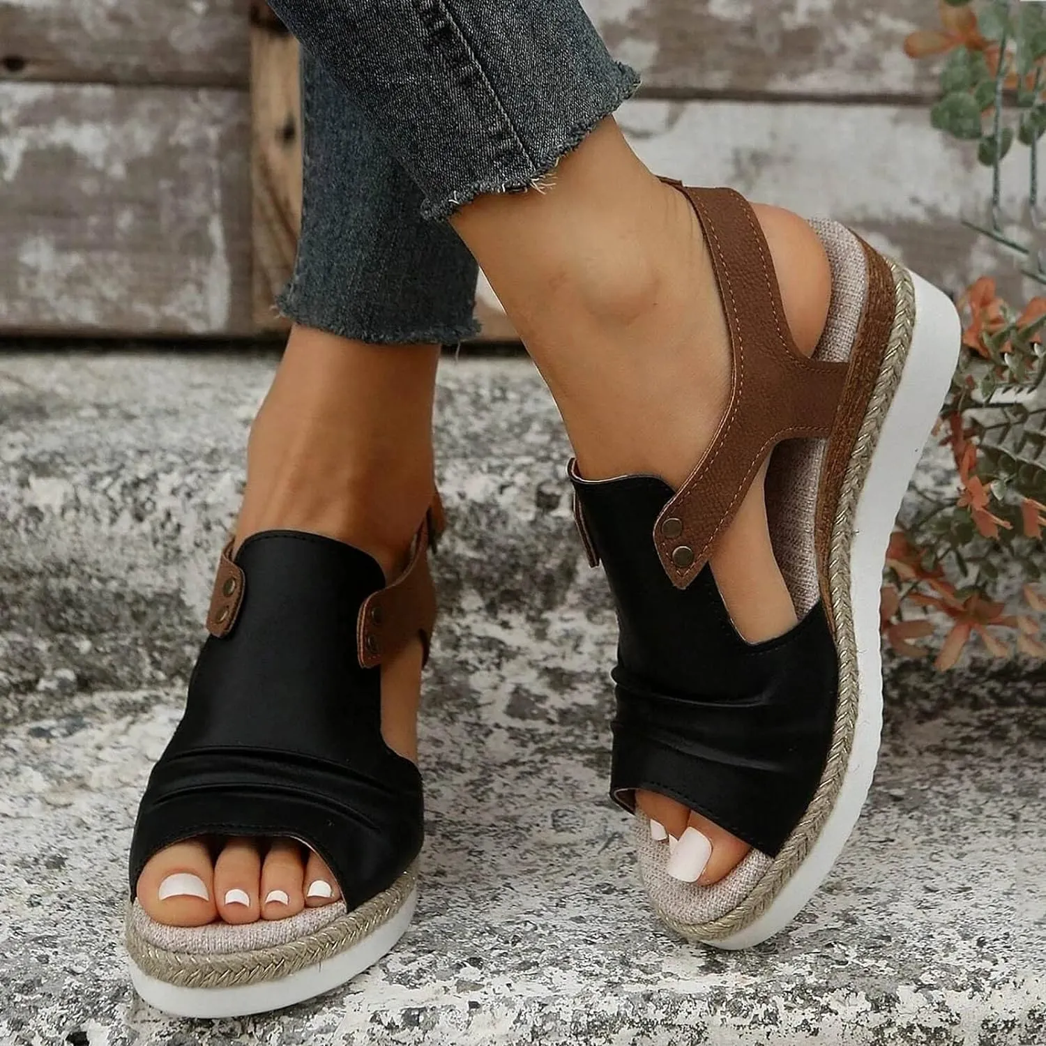 Cathalem Summer Sandals for Women 2024 Dressy Summer Espadrille Sandals Comfortable Sandals Womens Fashion Casual Ankle Strap