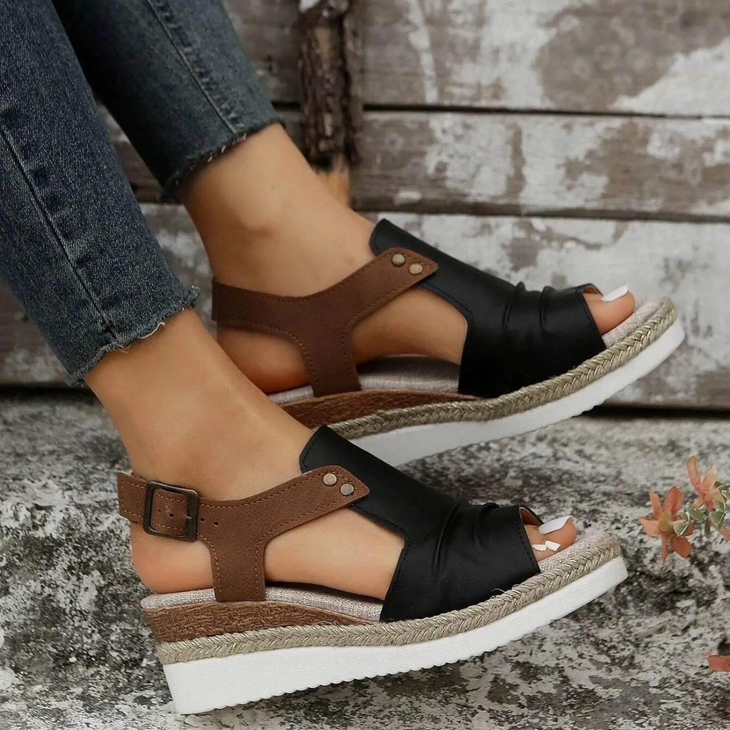 Cathalem Summer Sandals for Women 2024 Dressy Summer Espadrille Sandals Comfortable Sandals Womens Fashion Casual Ankle Strap