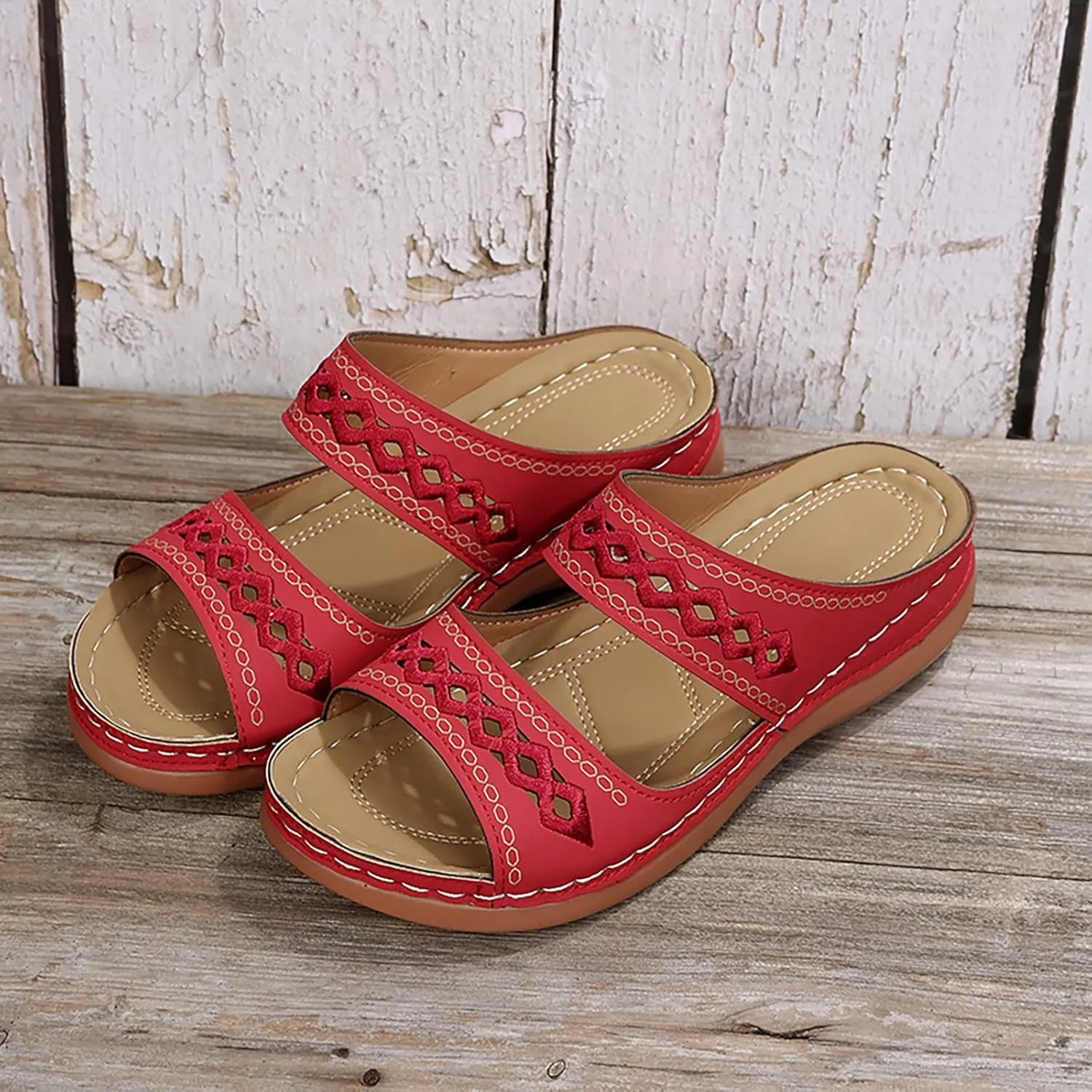 Cathalem Summer Sandals for Women 2024 Dressy Summer Womens Comfortable Walking Sandals Fashion Orthotic Slides