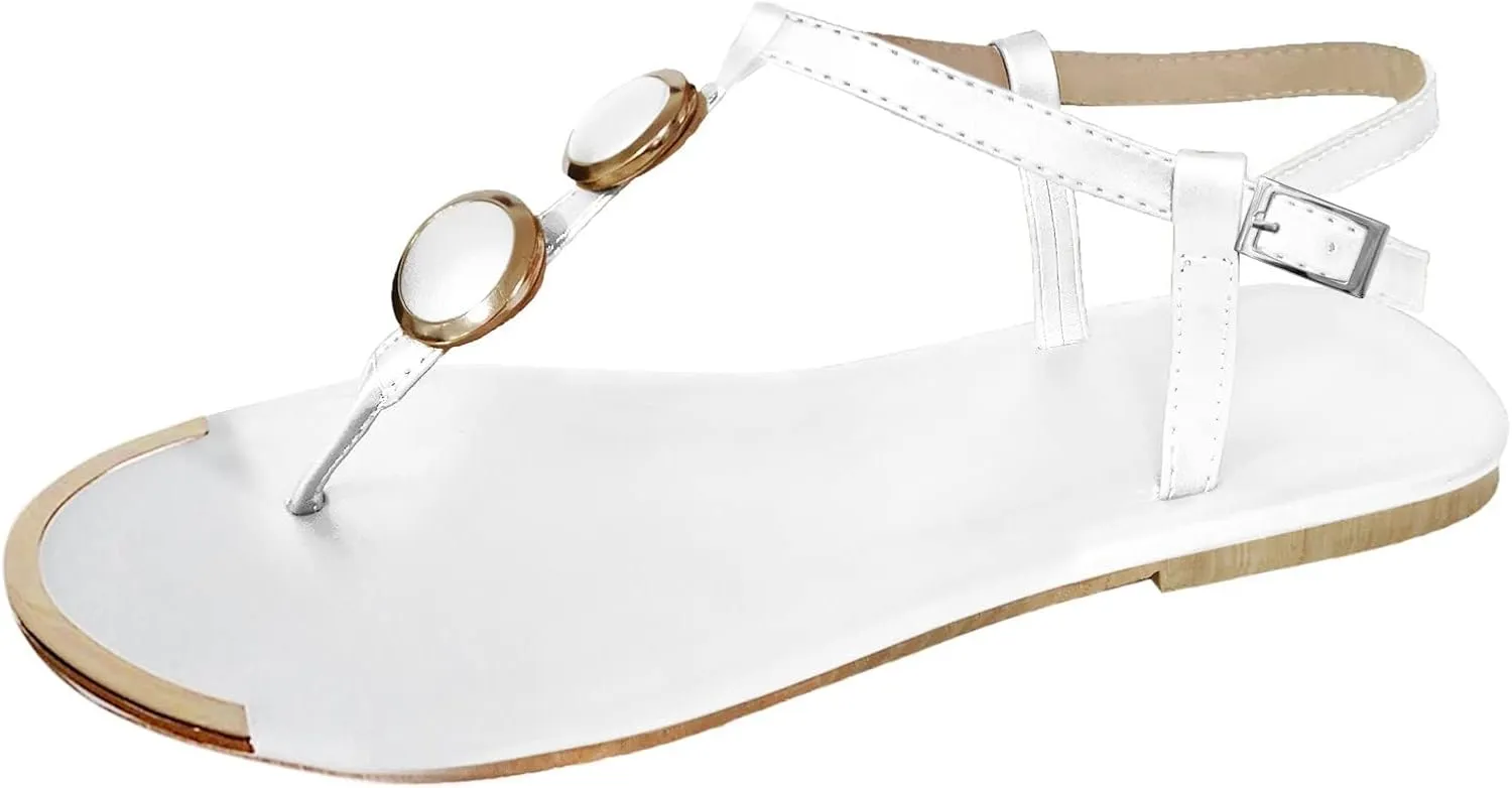 Cathalem Summer Sandals for Women 2024, Sandals Women Flat Platform Buckle Strap Open Toe Sandals