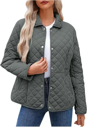 Ceboyel Women'S Quilted Barn Jackets 2024 Trendy Puffy Coats Quilted Bomber Jacket Lightweight Warm Winter Outerwear Clothing