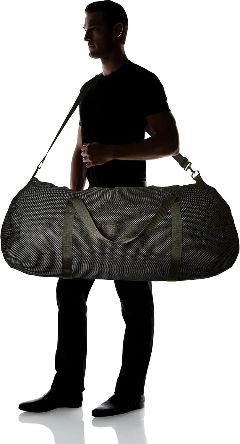 Champion Sports Mesh Duffle Bag with Zipper and Adjustable Shoulder Strap, 15 x 36 - Multipurpose, Oversized Gym Bag for Equipment, Sports Gear, Laundry - Breathable Mesh Scuba and Travel Bag