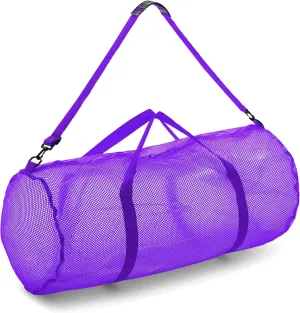 Champion Sports Mesh Duffle Bag with Zipper and Adjustable Shoulder Strap, 15 x 36 - Multipurpose, Oversized Gym Bag for Equipment, Sports Gear, Laundry - Breathable Mesh Scuba and Travel Bag