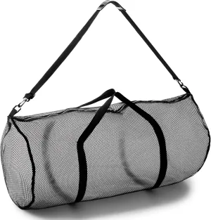 Champion Sports Mesh Duffle Bag with Zipper and Adjustable Shoulder Strap, 15 x 36 - Multipurpose, Oversized Gym Bag for Equipment, Sports Gear, Laundry - Breathable Mesh Scuba and Travel Bag