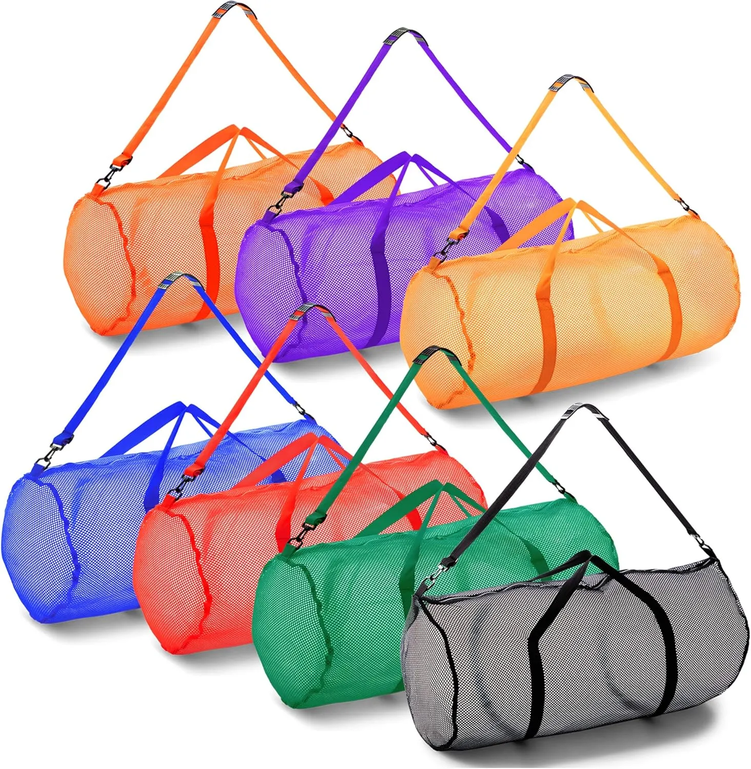 Champion Sports Mesh Duffle Bag with Zipper and Adjustable Shoulder Strap, 15 x 36 - Multipurpose, Oversized Gym Bag for Equipment, Sports Gear, Laundry - Breathable Mesh Scuba and Travel Bag