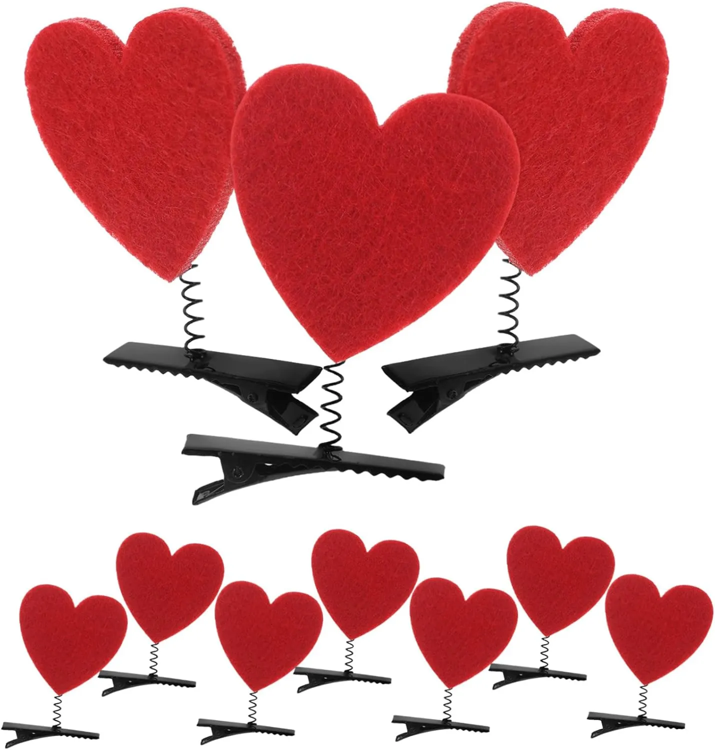 CHILDWEET 10pcs Heart Hair Clips Set Cute Valentines Day Accessories for Women for Thin Hair Secure Barrettes for Parties and